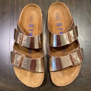 Rose Gold Birkenstock Sandals